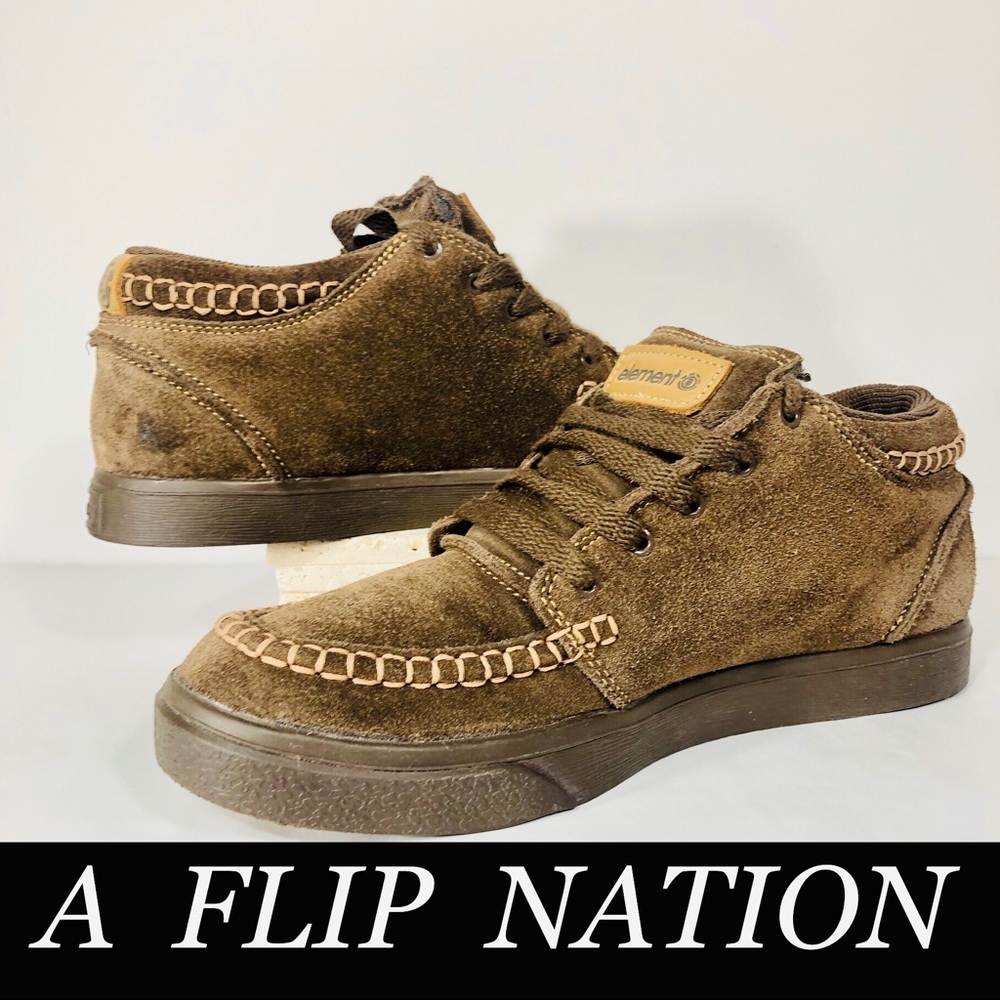 Element Mens Brown Suede Leather Size 8 Sneakers